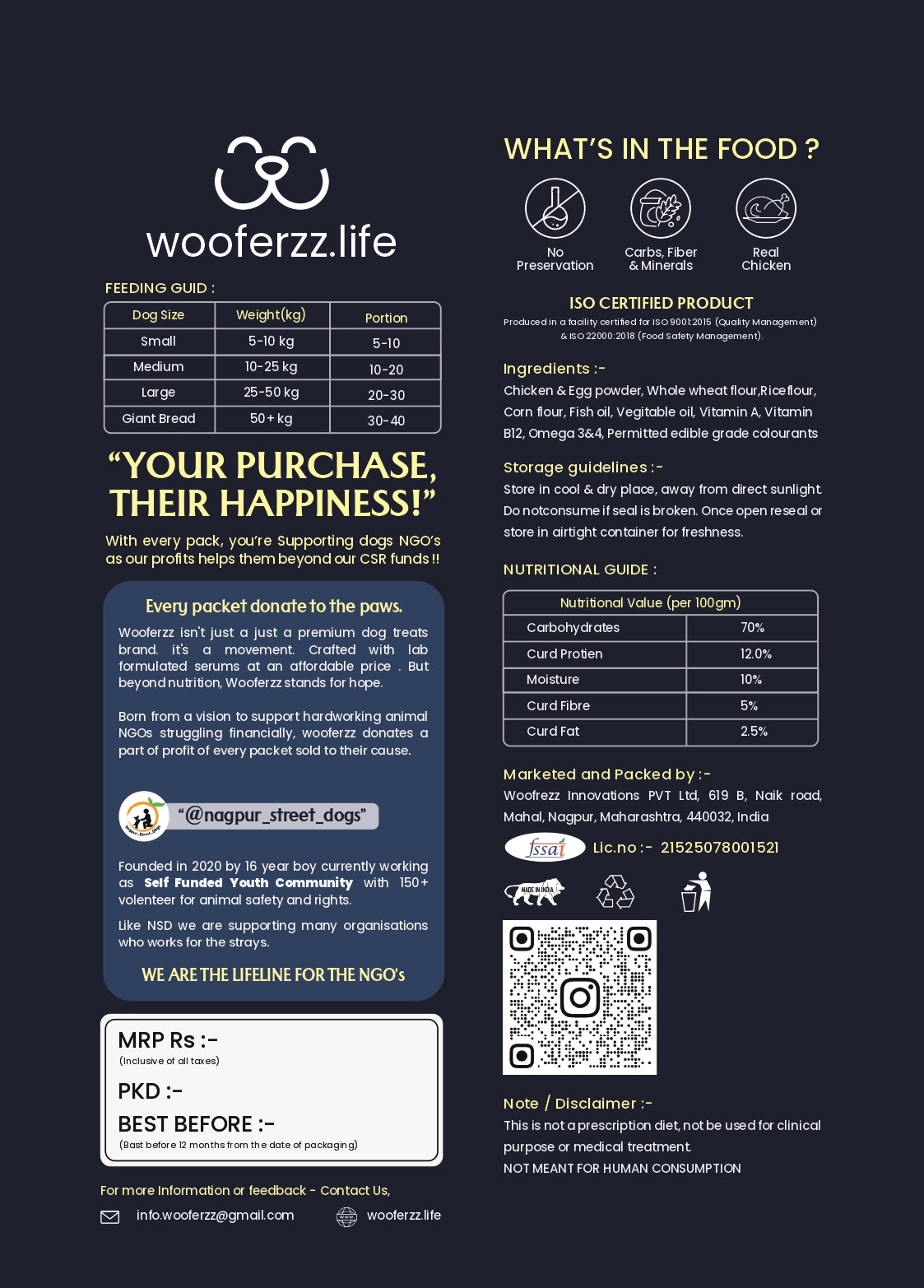 Pawperz Egg Biscuits 700gm