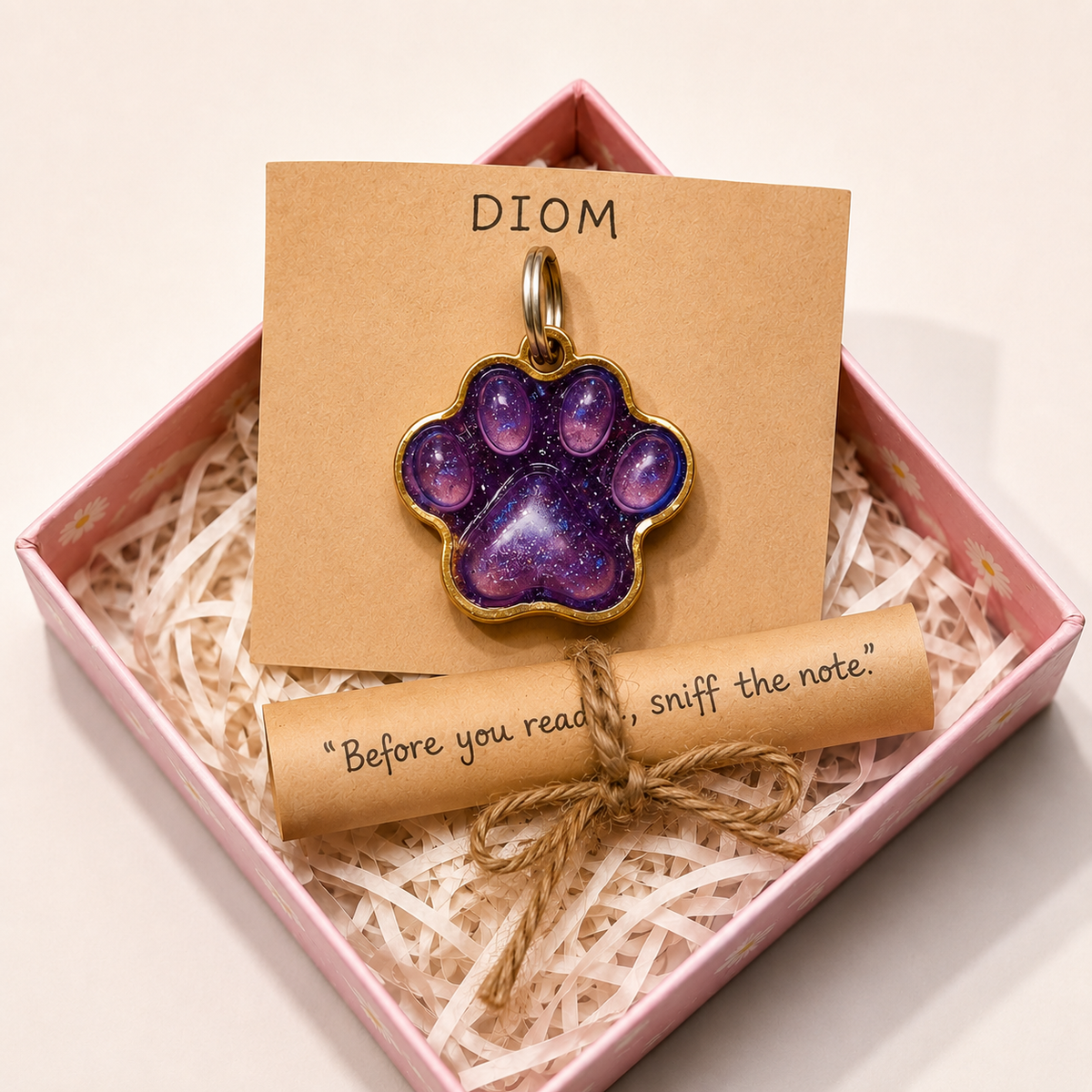 Purple blush Paws – Premium Collar Tag