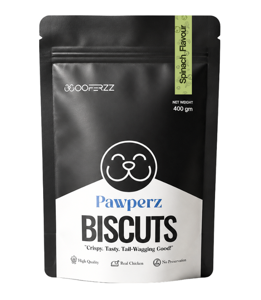 Spinach Dog Biscuits (400gm) | Wooferzz