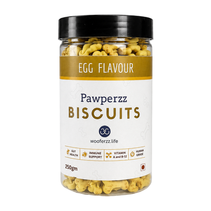 Egg Dog Biscuits (250g) | Wooferzz