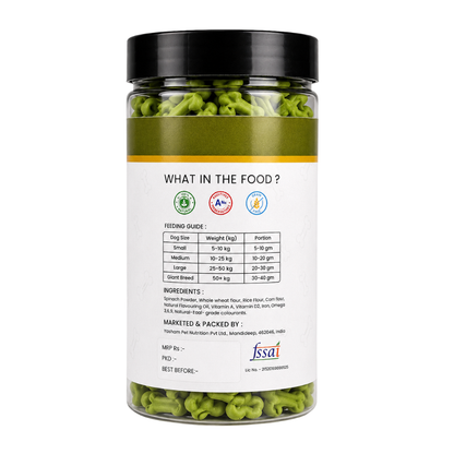 Spinach Dog Biscuits (250g) | Wooferzz