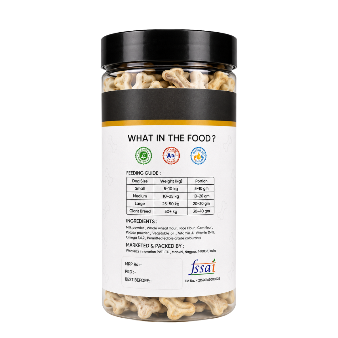 Milk Dog Biscuits (250g) | Wooferzz