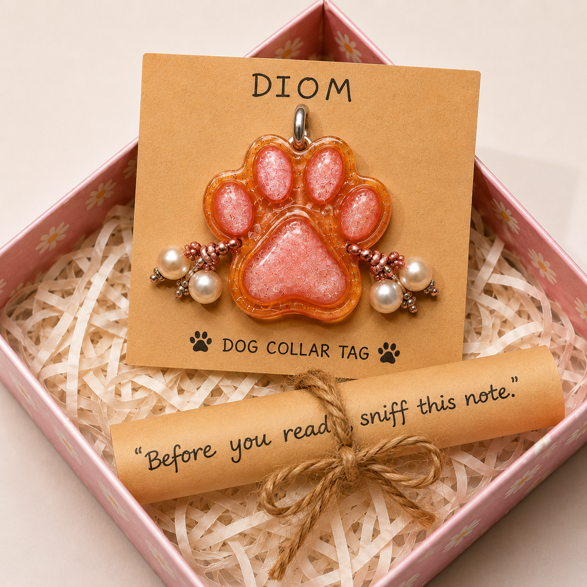 Peach Paws – Premium Collar Tag
