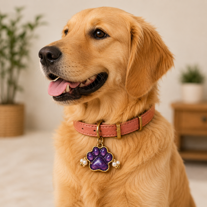 Purple blush Paws – Premium Collar Tag