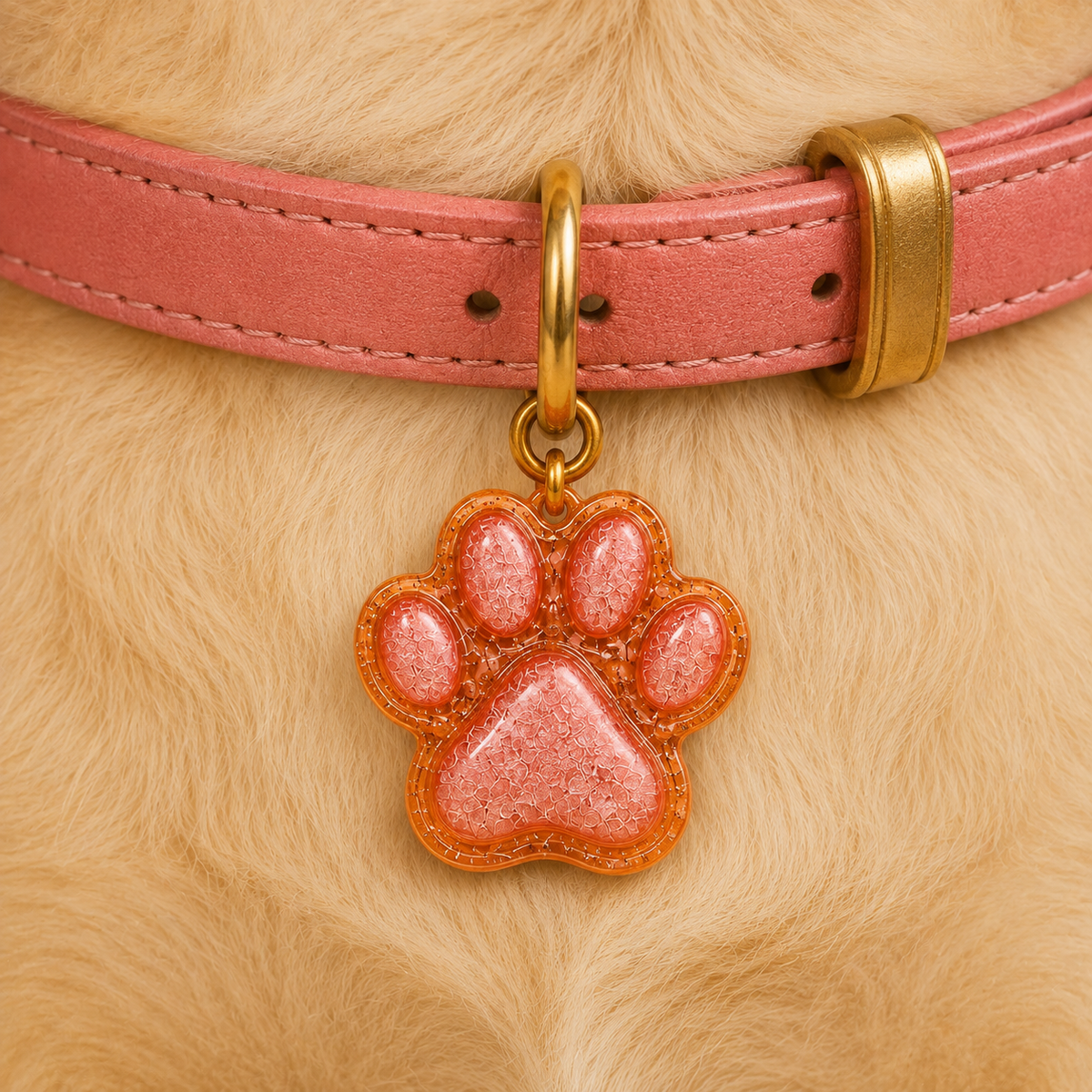 Peach Paws – Premium Collar Tag