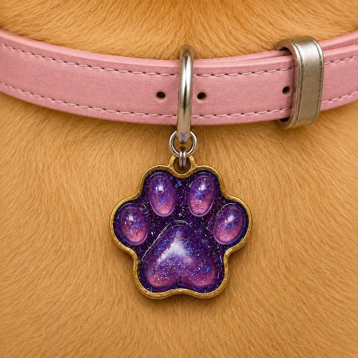 Purple blush Paws – Premium Collar Tag