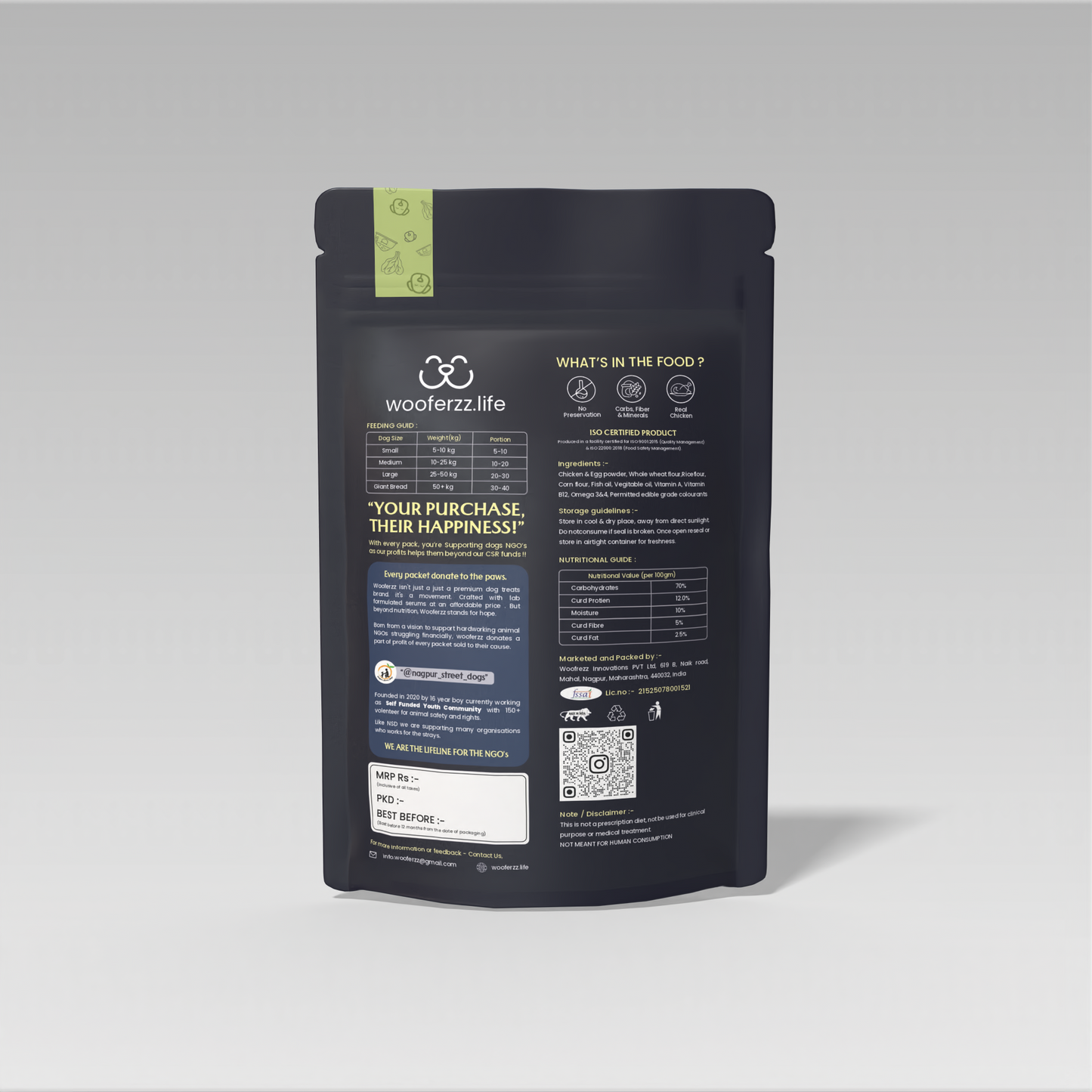 Pawperz Spinach Bicuits 400gm
